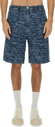 Marni Denim Shorts with Abstract Pattern