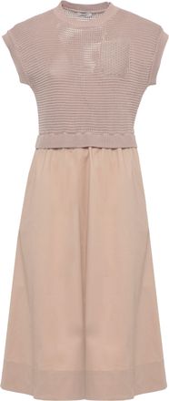 PESERICO Textured Cotton Midi Dress With Half-Sleeve Top