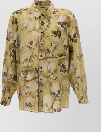 Magliano skull print button-down collar shirt