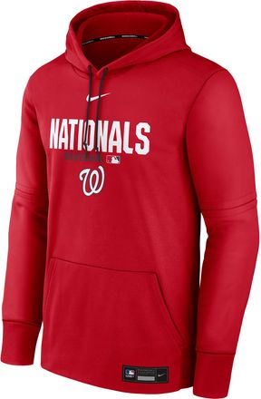 Nike Mens Washington Nationals Authentic Collection Nike Therma MLB Pullover Hoodie in Red | NAC3162NWTL-RMG