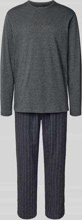Calvin Klein Underwear Relaxed Fit Pyjama-Set mit Logo-Stitching in Anthrazit, Größe XL