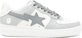 A Bathing Ape Sta leather sneakers - men - Calf Leather/Rubber/Calf Leather - 8.5 - Grey