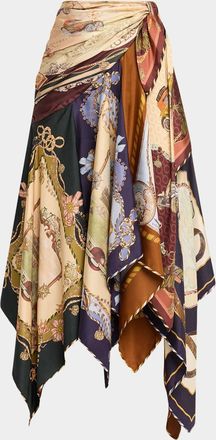 Zimmermann Valiant Draped Silk Scarf Skirt