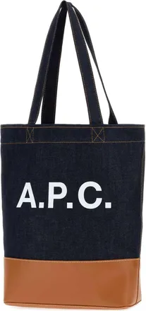 A.P.C. Mens Dark Blue Denim Cohlo Handbag Caramel Exterior: Fabric Borse A Mano Bag