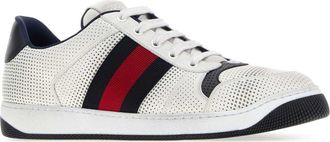 Gucci Mens White Leather Screener Sneakers Whblwhbrbgwgwb