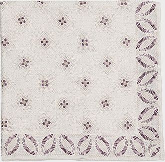 Brunello Cucinelli Mens Silk Floral Print Pocket Square