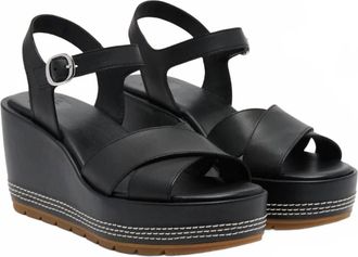 Sorel Womens Sunpeak Wedge Ankle Strap Sandal In Black, Gum2