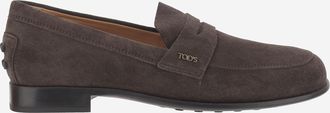 Tod's Womens Suede Loafers Dark Brown