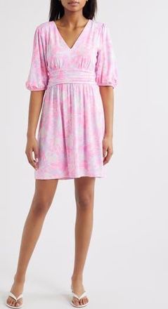 Lilly Pulitzer Brightan Floral Fit & Flare Dress in Rousseau Pink Zen Garden at Nordstrom Rack, Size 00