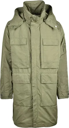 Add Garment Dyed Parka With High Collar And Detachable Hood