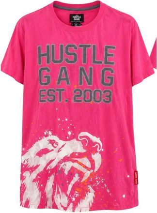 Hustle Gang Mens Short Sleeve T-Shirt In Pink/grey