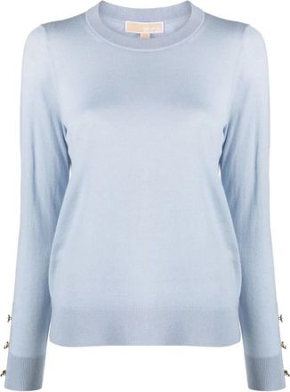 Michael Kors Heldere Blauwe Merinowoltrui - Dames - Ronde hals truien - Blauw - XS - Wol - Truien & Vesten