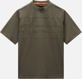 Napapijri Mens Napapijri Braies Jersey Short Sleeve T-Shirt - Green Tea Leaf - Size: 38