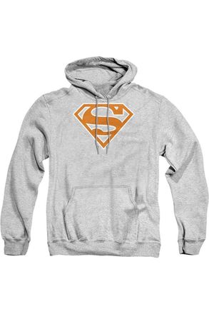 Gildan Superman Burnt Orange & white Shield Adult Pull Over Hoodie / Hooded Sweatshirt