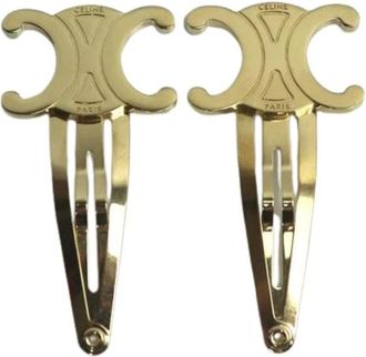 Celine Pre-owned Accessories, female, Yellow, Size: ONE SIZE Pre-owned Vintage Hair Clip