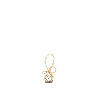 Love Moschino Accessoires, Dames, Geel, ONE Size, Metal Logo Sleutelhanger