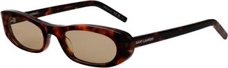 Saint Laurent 557 Shade Zonnebril - unisex - Accessoires - Bruin - Maat: 53 MM Nylon