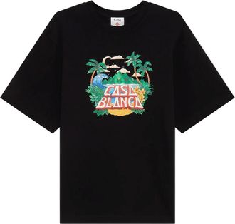 Casablanca Mens Beach Wave T-shirt - Black Cotton - Size Medium