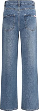 Self Portrait Womens Jeans Straight With Strass, Blue
