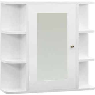 vidaXL Bathroom Mirror Cabinet White 66x17x63 cm mdf Vidaxl