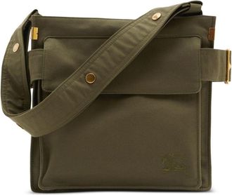 Burberry Trench logo-embroidered messenger bag - men - Polyester/Cotton/Polyester/Cotton - One Size - Green
