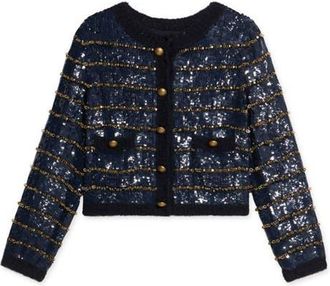Fortela Divine Pailettes Jacket in Blue at Nordstrom, Size 38 Eu