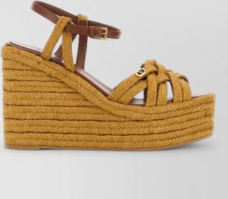 Valentino Garavani raffia wedge sandals
