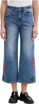 Desigual Botani Culotte Jeans - Dames - Cropped Jeans - Blauw - XS - Katoen - Jeans