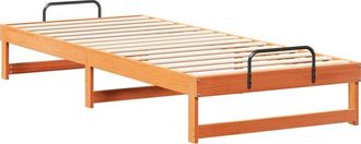 vidaXL Bed Frame with Carry Handles Brown Solid pine wood Vidaxl