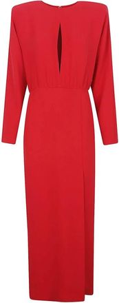 Valentino Garavani Lange Zijden Jurk - Dames - Casual kleedjes - Rood - S - Kleedjes