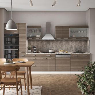 Vicco Mueble De Cocina R-line, Precioso Gris/blanco, 350 Cm Con Armario Alto, Sin Encimera, Vicco