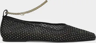 MARIA LUCA Augusta Crystal Mesh Ballet Flats
