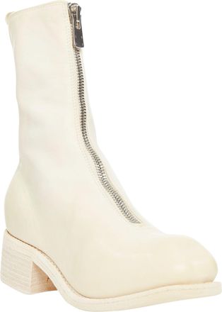 Guidi PL2 Soft Horse cream full grain leather silver zip boots EU36
