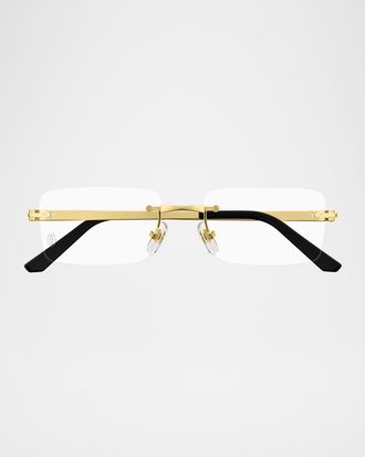 Cartier Men & apos;s Titanium Rectangle Optical Frames