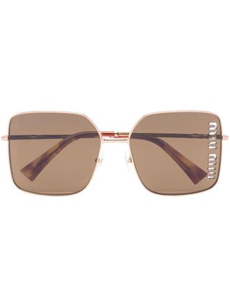 Miu Miu Eyewear Occhiali da sole squadrati - Oro
