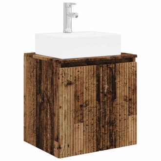 vidaXL Vanidad Con Lavabo De Pared Madera Envejecida Vidaxl