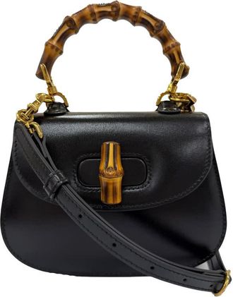 Gucci Pre-owned Gucci Small Calfskin 1947 Bamboo Top Handle Bag Ladies TNRXKAW35NBKIZ3K
