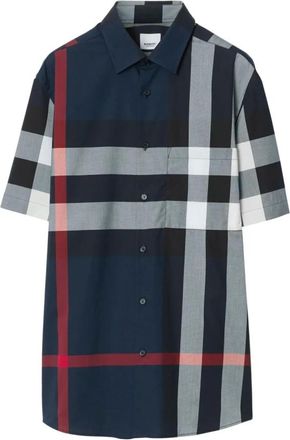 Burberry Short Sleeve Shirts, male, Blue, Size: M Burberry Shirts Blue