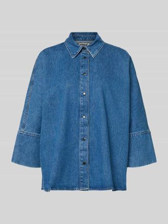 Only Loose Fit Jeansbluse aus reiner Baumwolle Modell GRACE in Jeansblau, Gr&ouml;&szlig;e XL