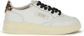 Autry Womens Sneakers Medalist Low White-Leopard Trainers White/leopard