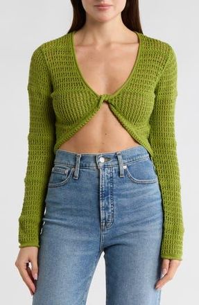 Wishlist Twist Front Open Knit Cardigan in Avocado at Nordstrom Rack, Size Medium