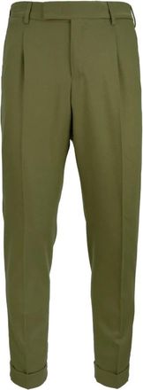 Pantaloni Torino Heren wollen broek met knoop- rits- haak - Heren - Slim Fit Broeken - Groen - XL - Wol - Broeken