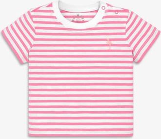 primary Baby Embroidered Stripe Tee in Taffy White Stripe at Nordstrom, Size 18-24M