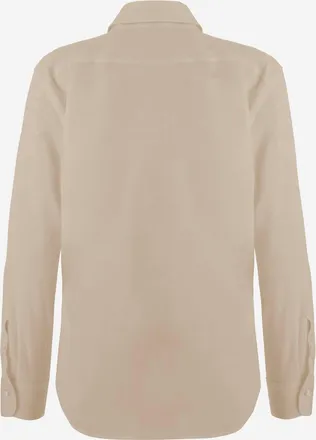 Her Shirt Womens Stretch Silk Shirt Beige