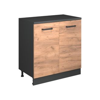 Vicco Armario De Cocina Para Techo Inclinado R-line, Roble Dorado, 80 Cm Sin Inclinaci&oacute;n Con 2 Puertas, Vicco