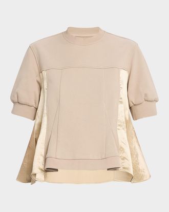 3.1 Phillip Lim Satin Combo Flounce Top