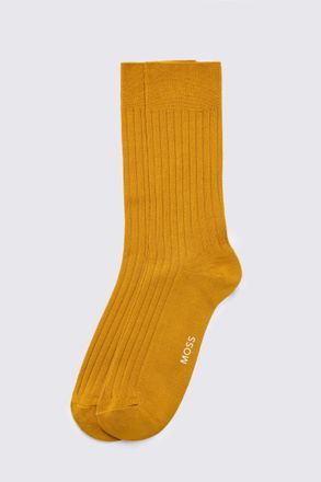 Moss Gold Mercerised Ribbed Sock