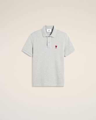 Ami Grey Cotton Ami de Coeur Polo Shirt Grey - XL - Unisex