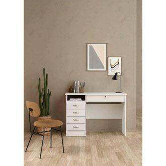 Dmora Escritorio Amor, 3 Cajones, 48.5x109.3x75.6h Cm Blanco