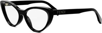 Fendi Lettering Ovaal Optisch Montuur - Dames - Brillen - Zwart - 53 MM - Accessoires
